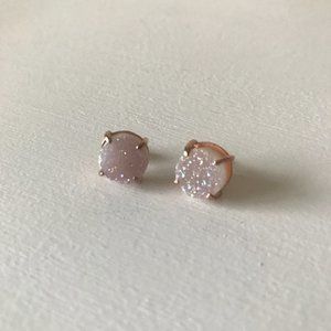 Pink Druzy Quartz Earrings